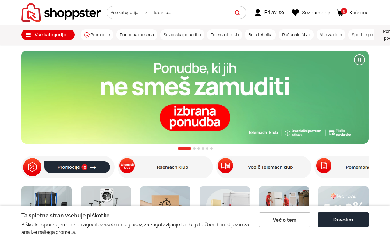 Screenshot van shoppster.si