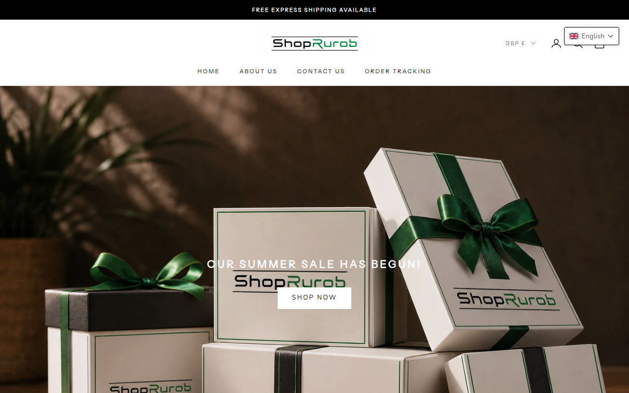 Screenshot van shoprurob.com