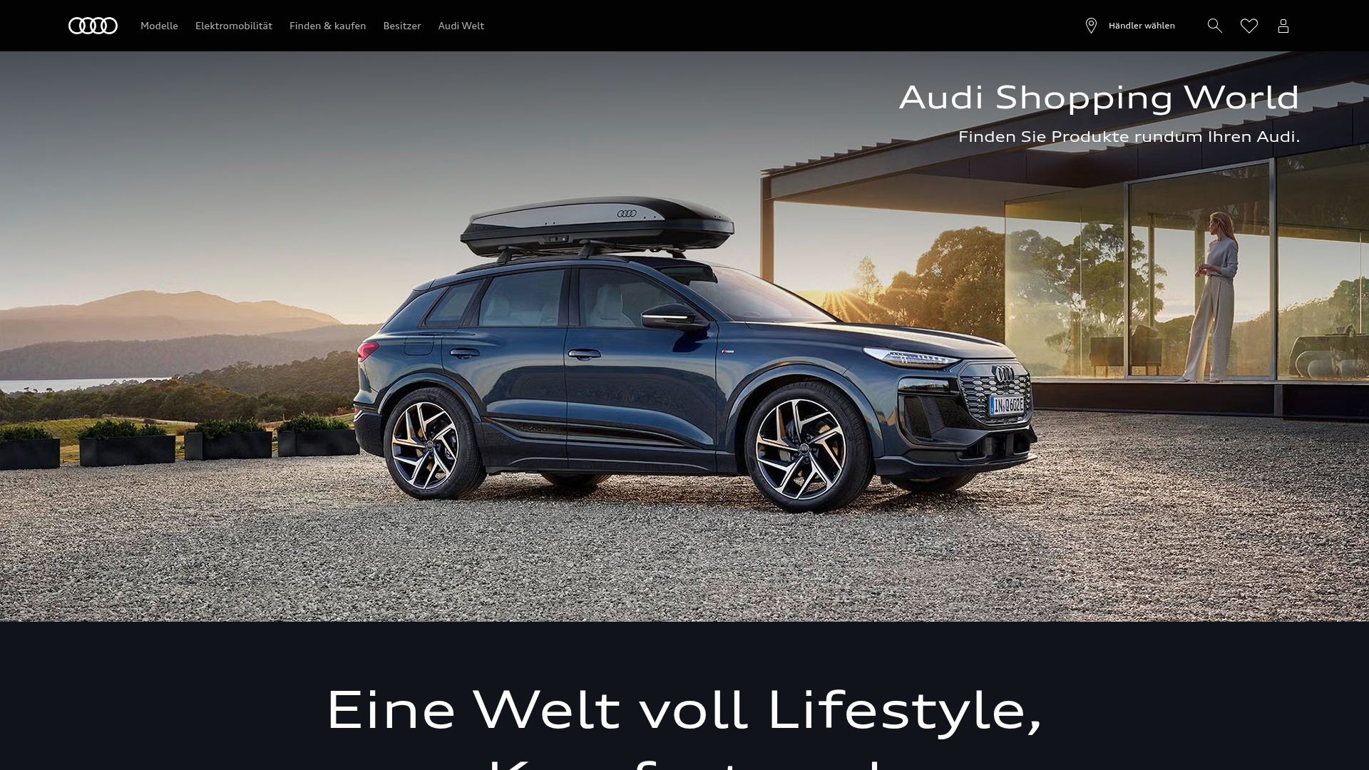 Screenshot van shops.audi.com