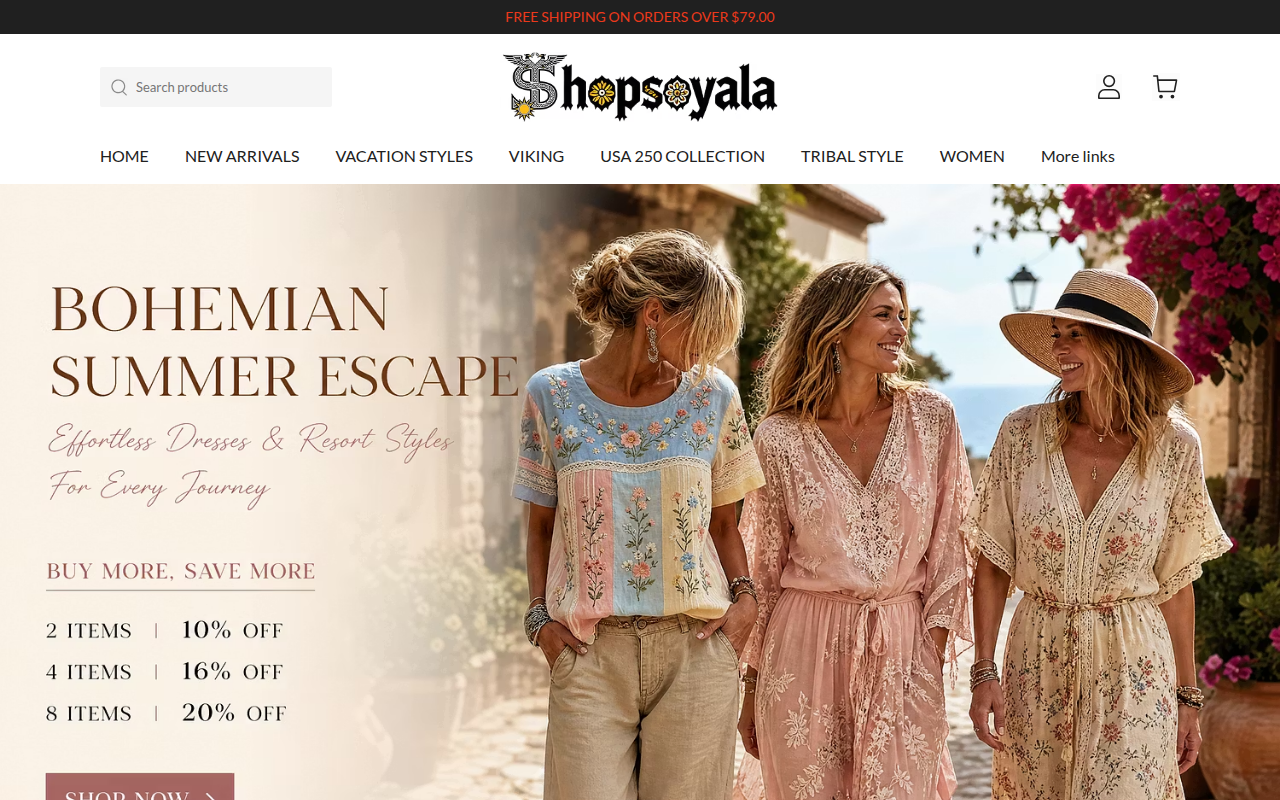 Screenshot van shopsoyala.com