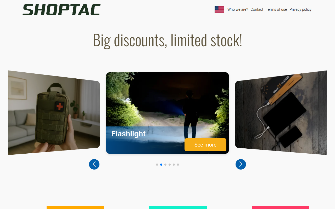 Screenshot van shoptac.net