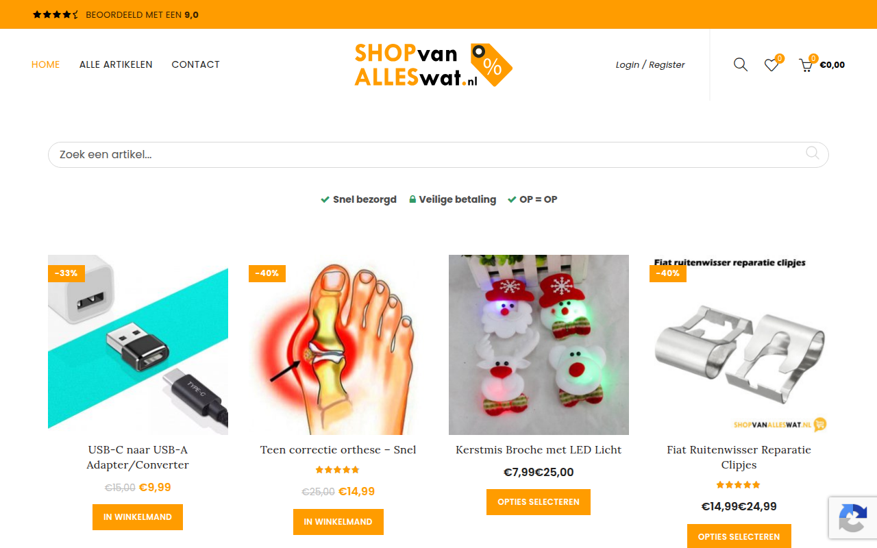Screenshot van shopvanalleswat.nl