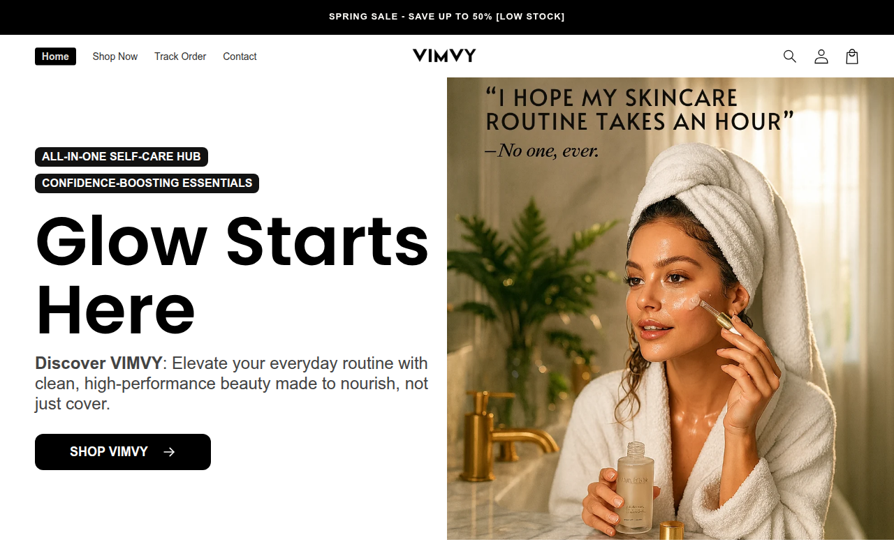 Screenshot van shopvimvy.com