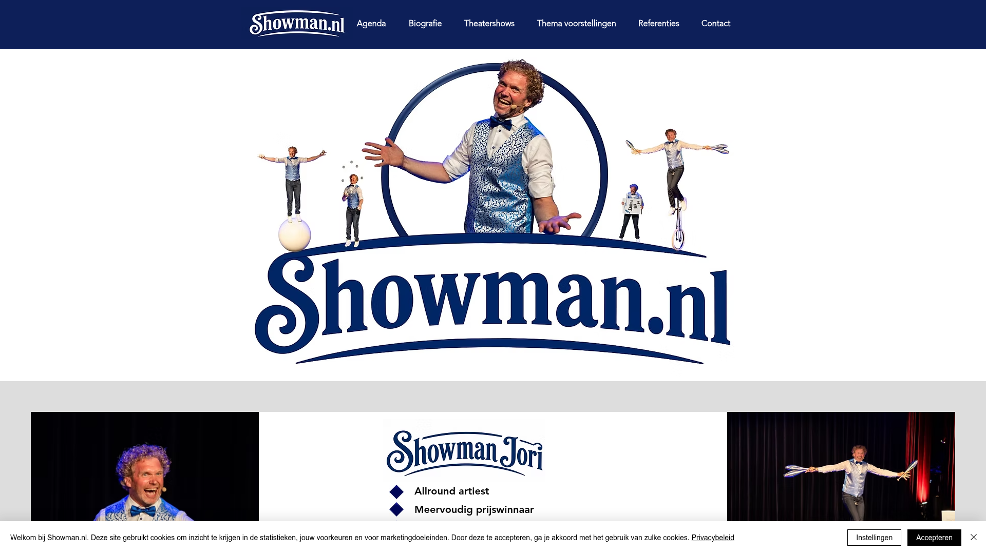 Screenshot van showman.nl