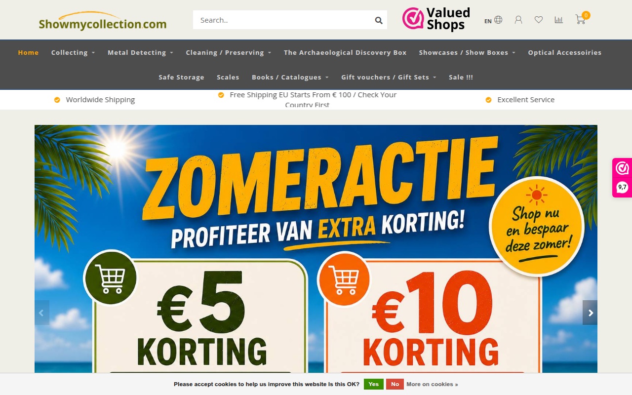Screenshot van showmycollection.com