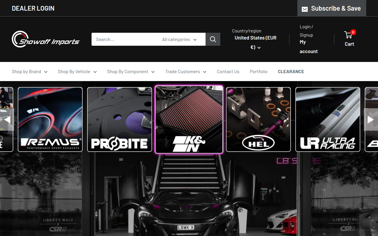 Screenshot van showoffimports.com