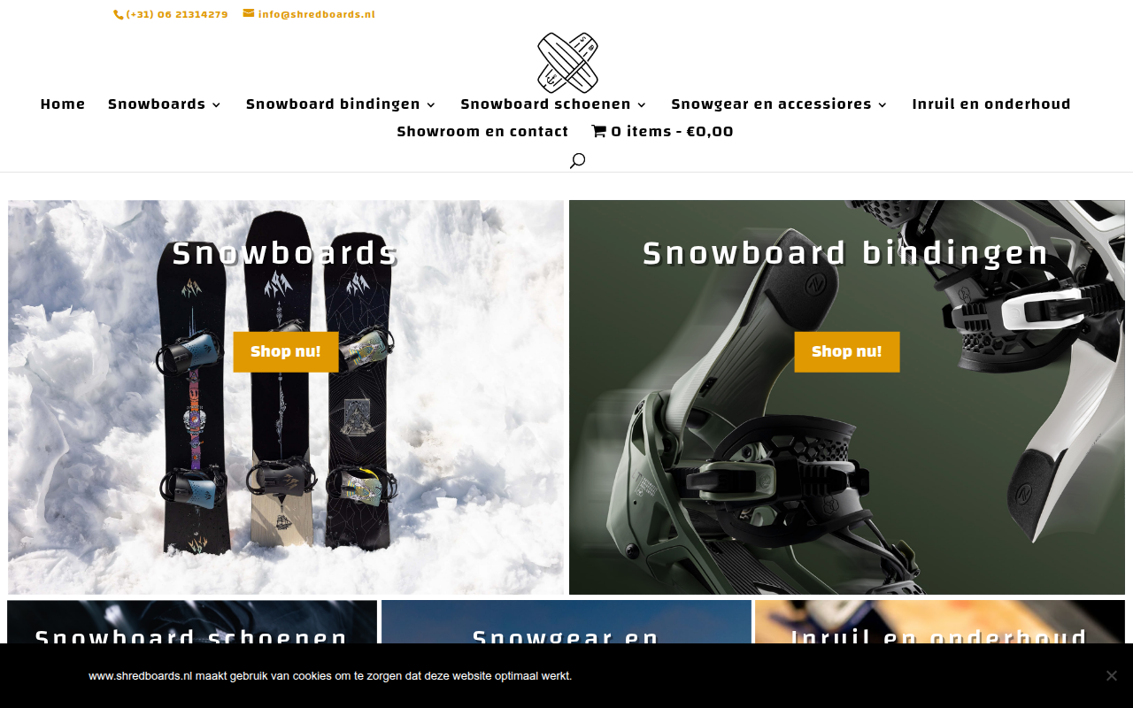 Screenshot van shredboards.nl