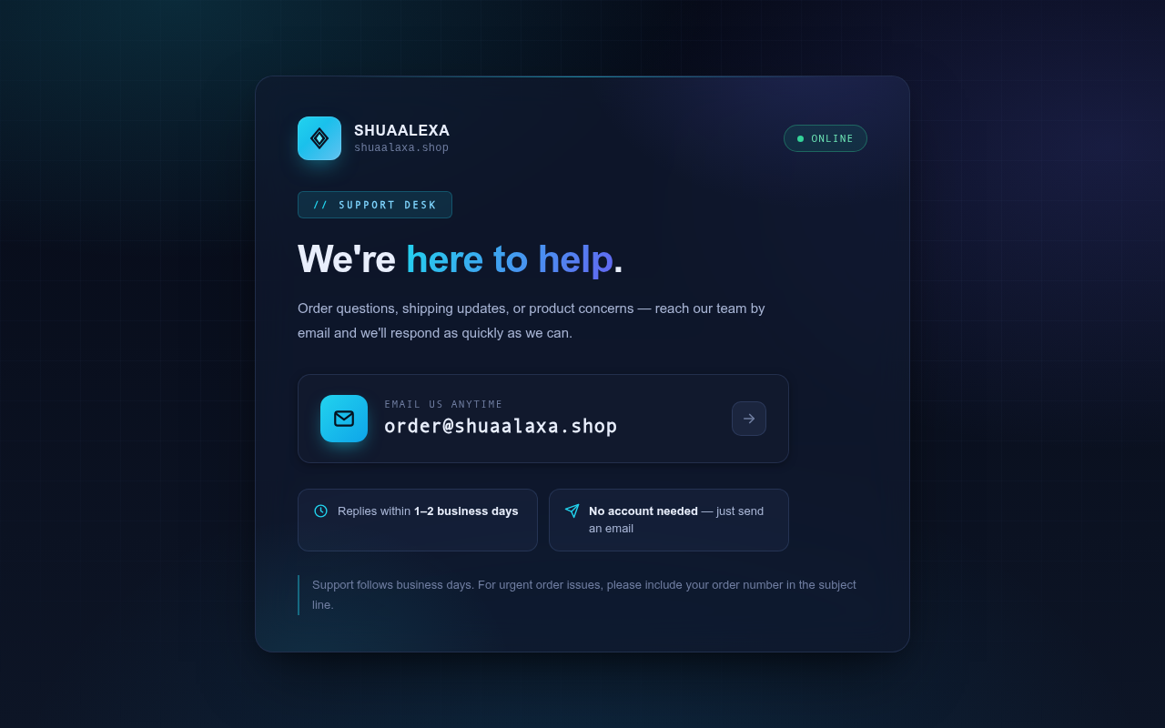 Screenshot van shuaalaxa.shop