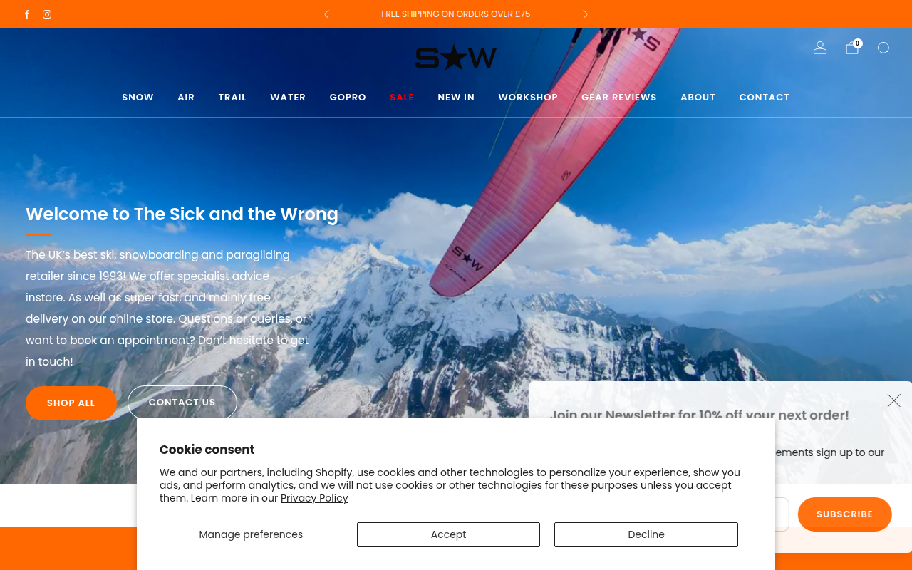 Screenshot van sickandwrong.co.uk