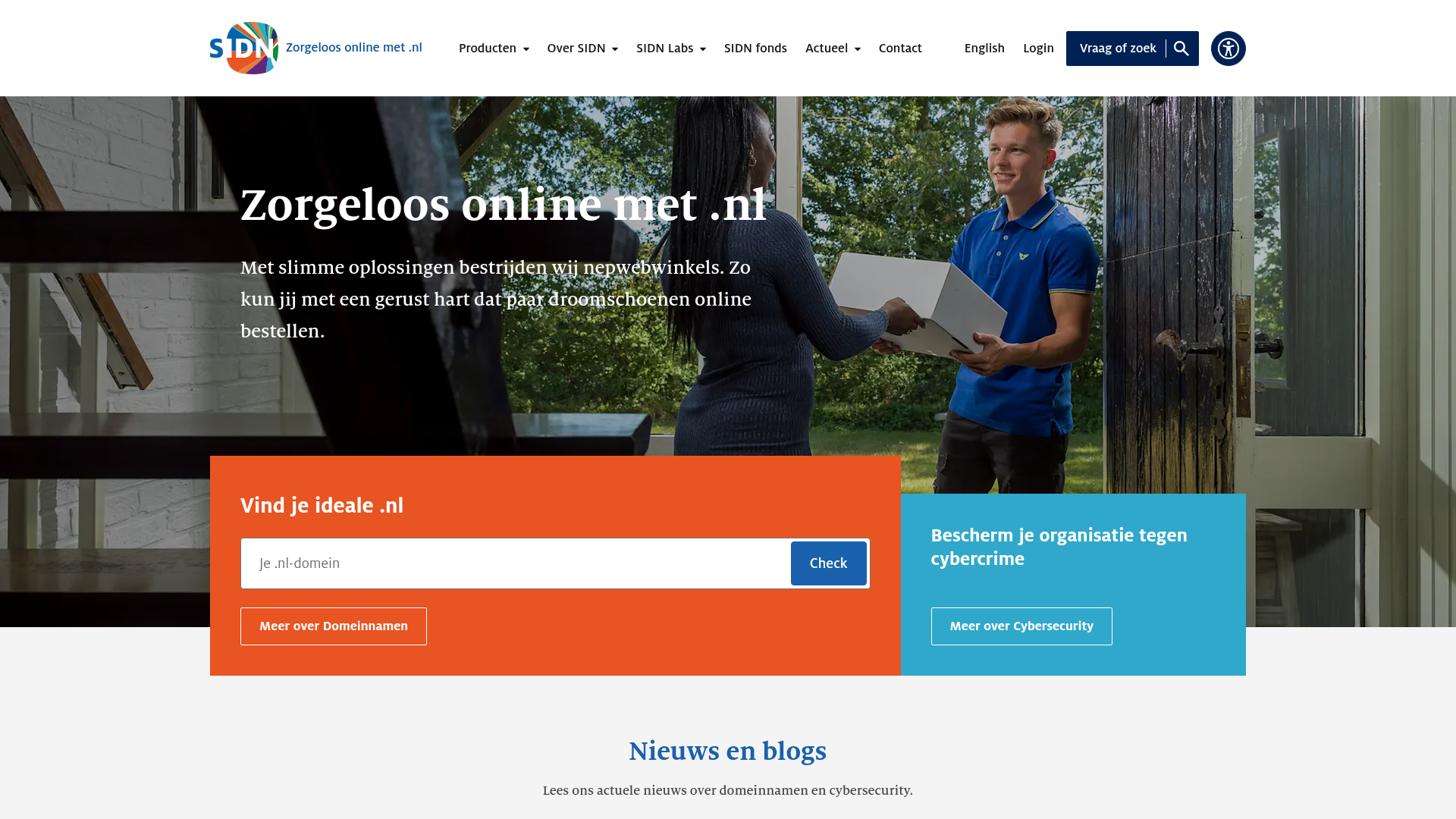 Screenshot van sidn.nl