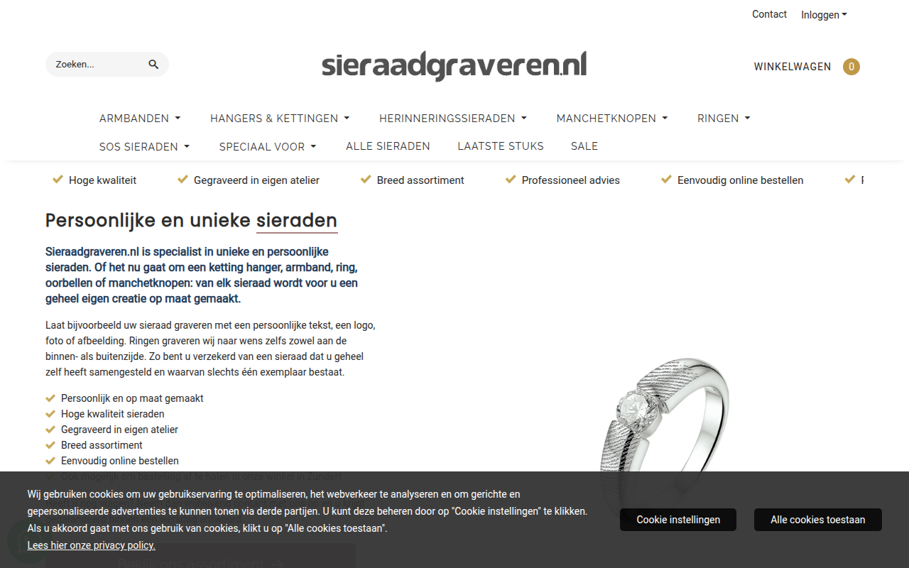 Screenshot van sieraadgraveren.nl