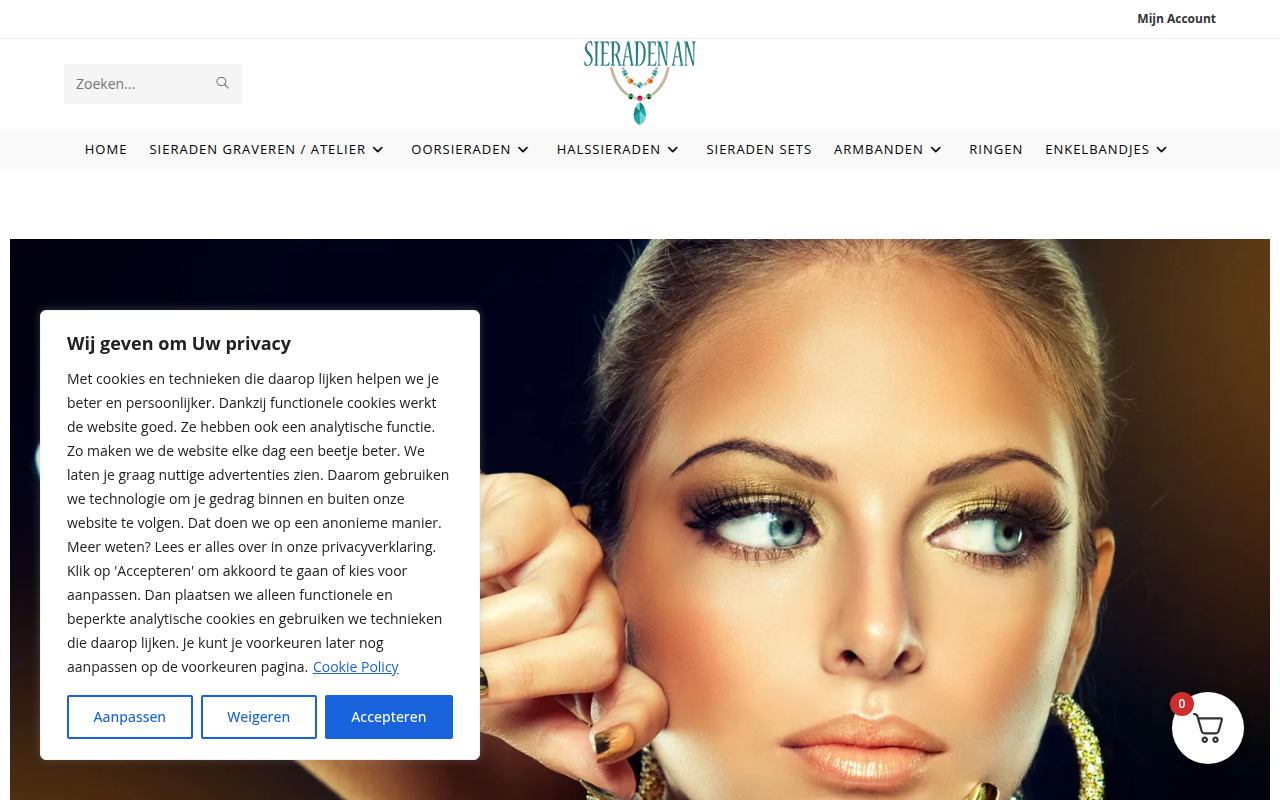 Screenshot van sieraden-an.nl