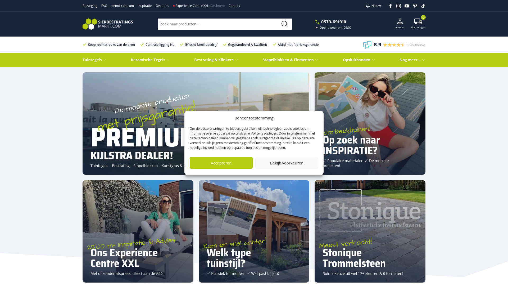 Screenshot van sierbestratingsmarkt.com
