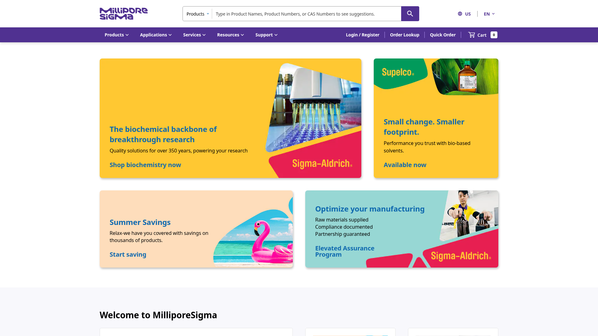 Screenshot van sigmaaldrich.com