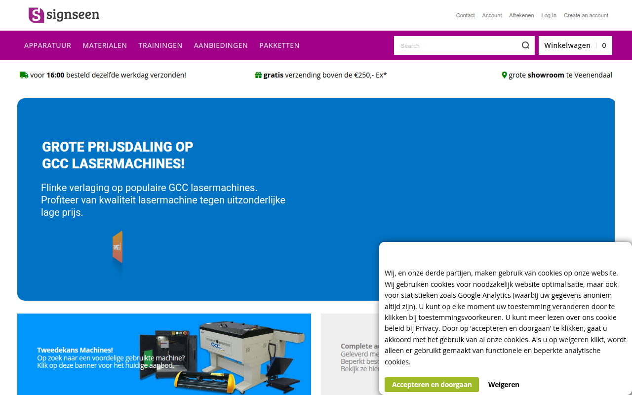 Screenshot van signseen.nl