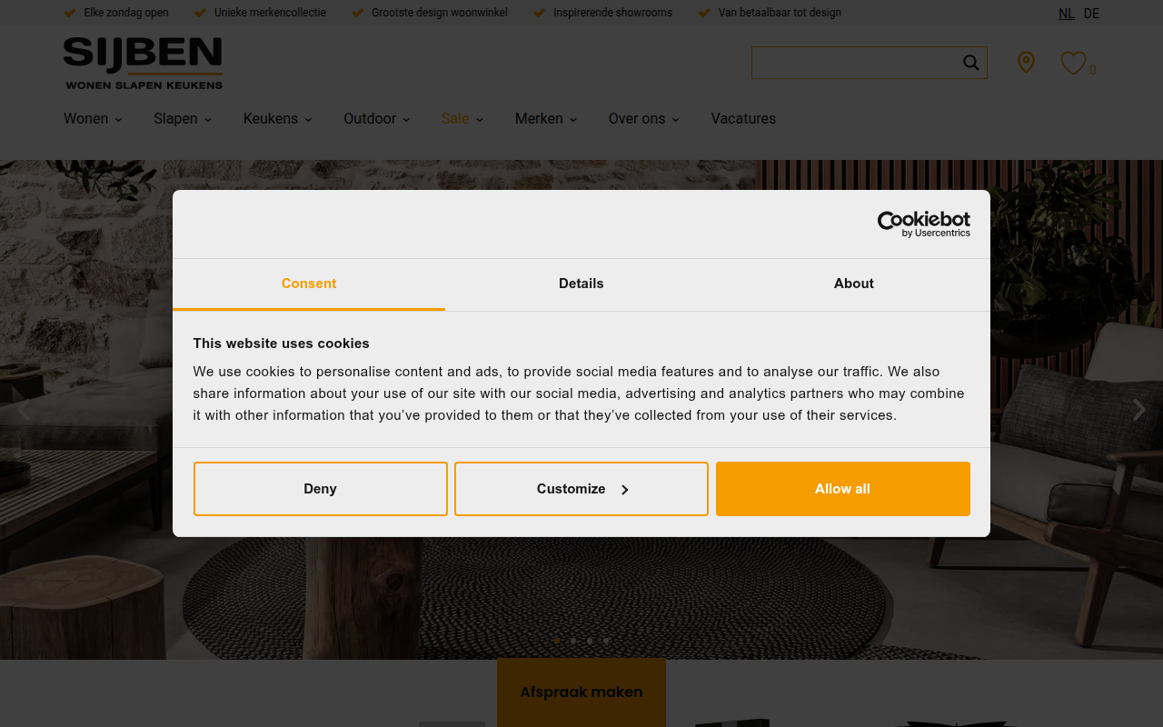 Screenshot van sijben.nl