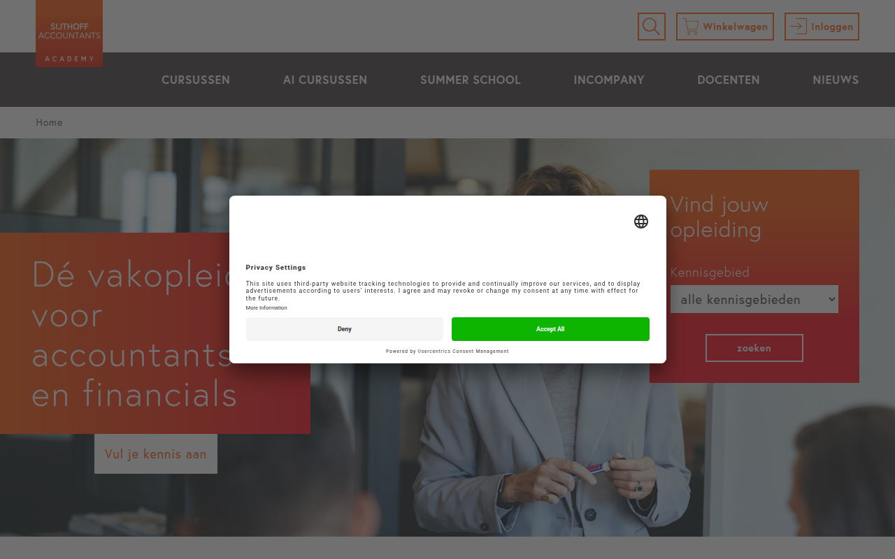 Screenshot van sijthoffaccountantsacademy.nl