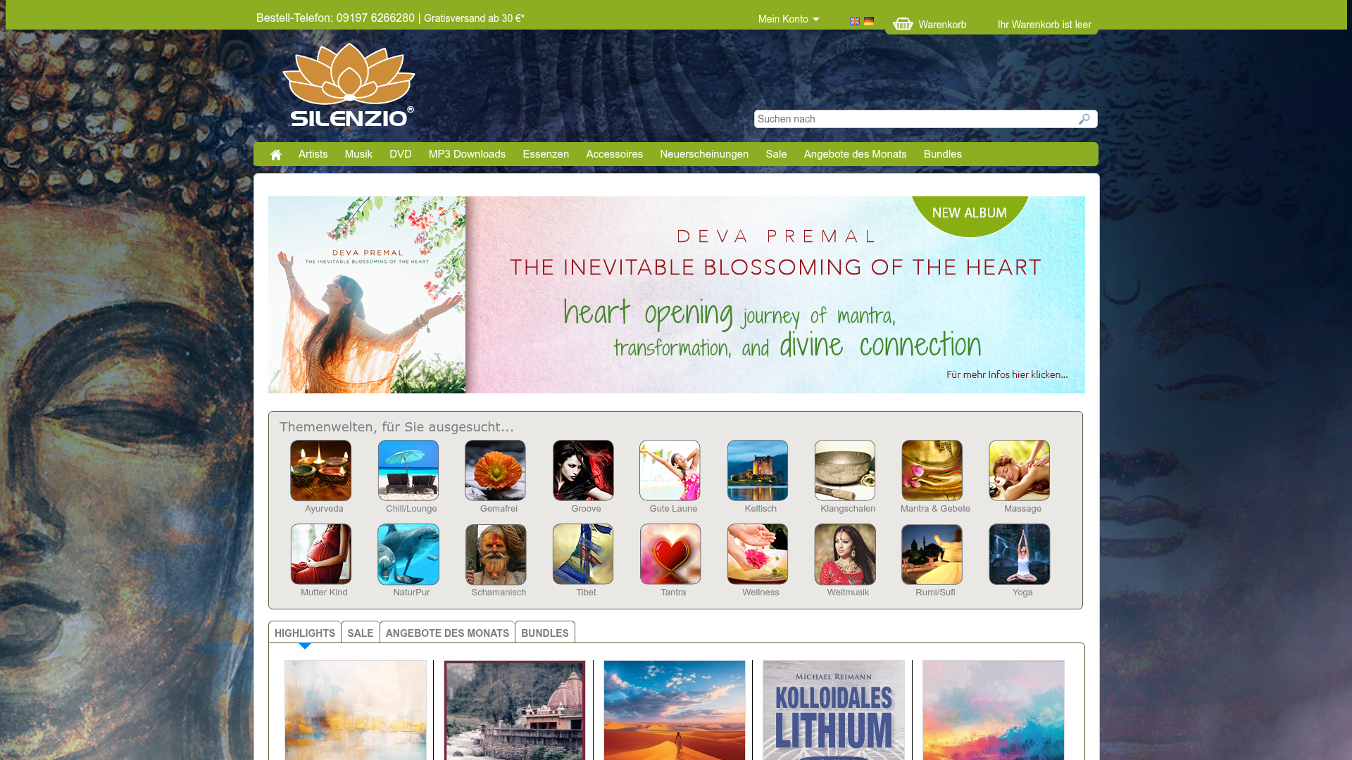 Screenshot van silenzio.com