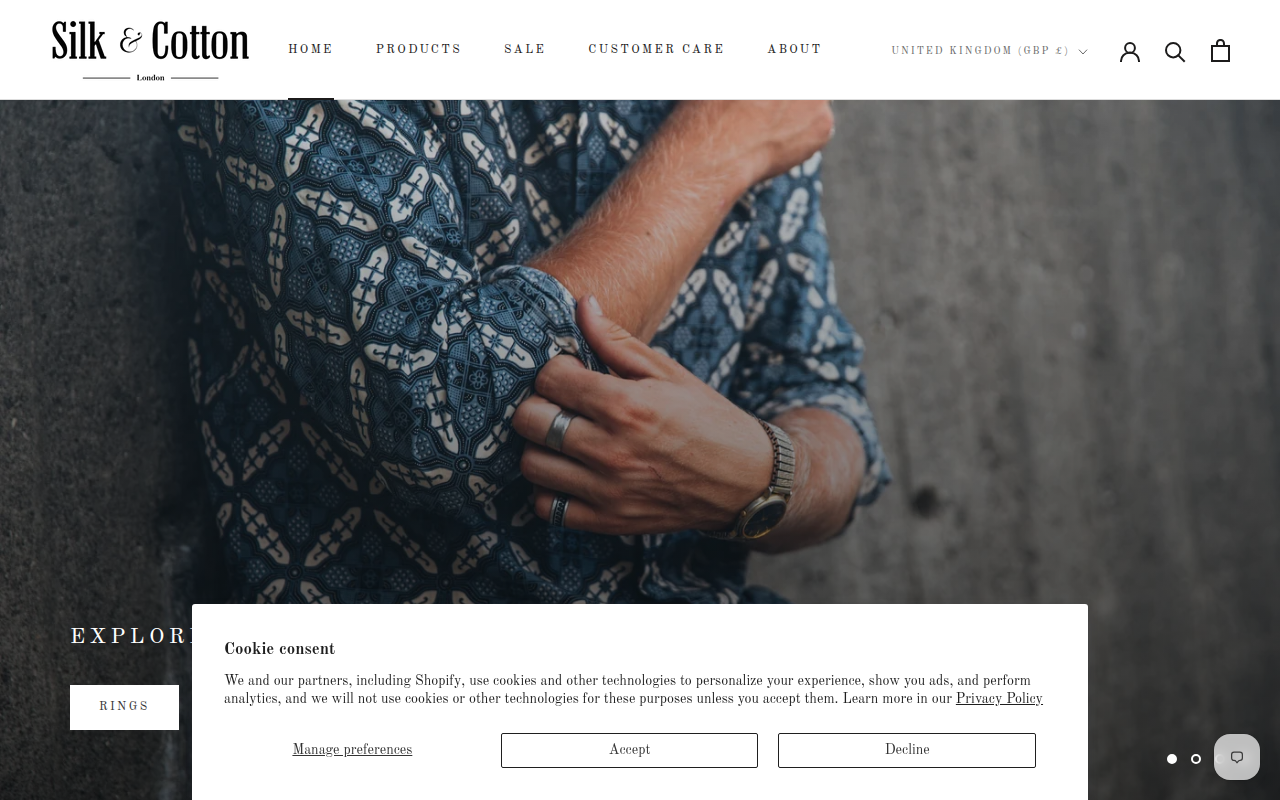Screenshot van silkandcotton.store