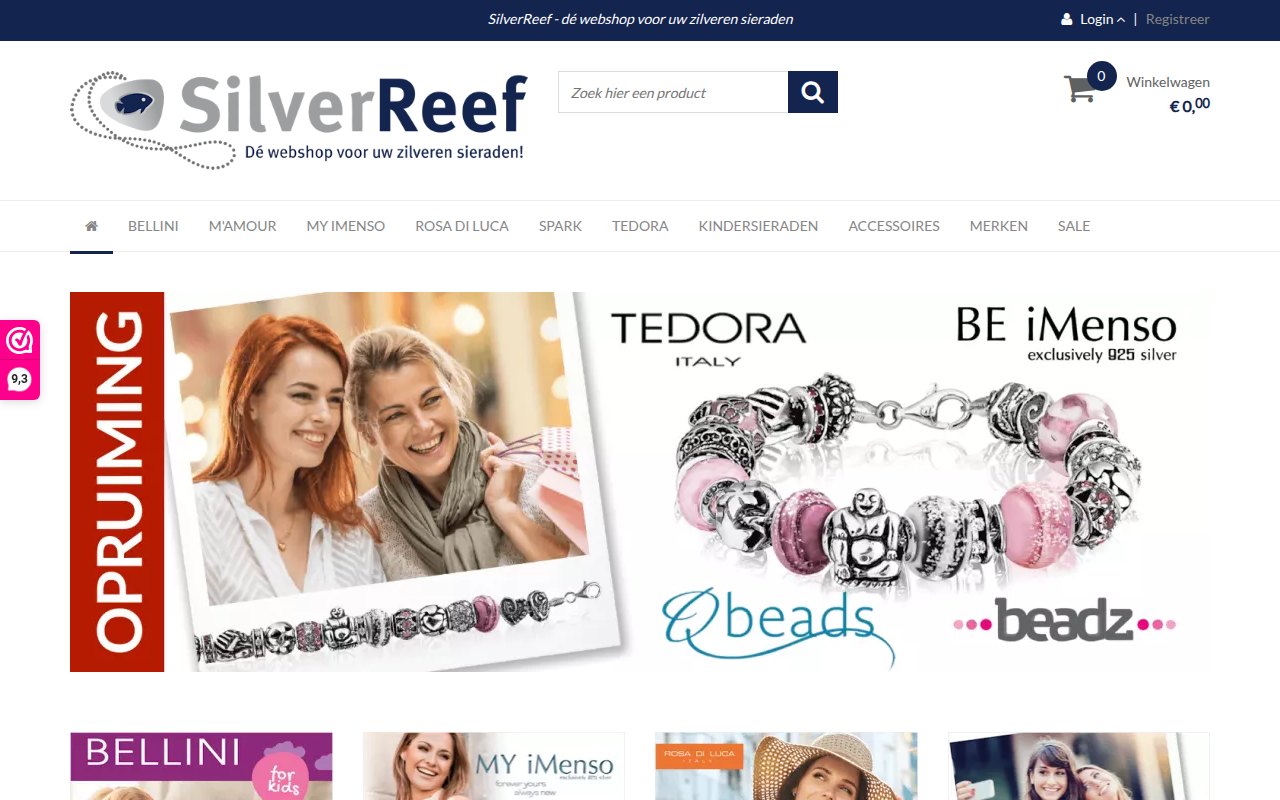 Screenshot van silverreef.nl