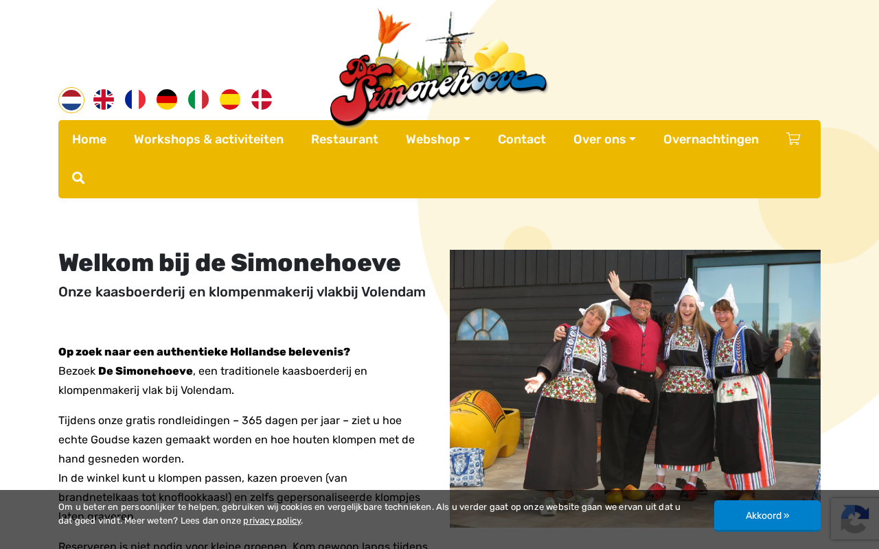 Screenshot van simonehoeve.nl
