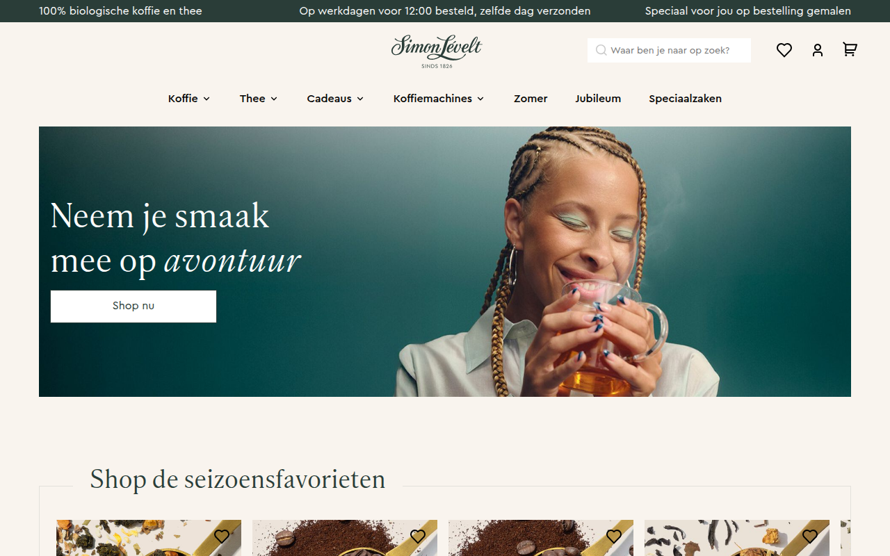 Screenshot van simonlevelt.nl