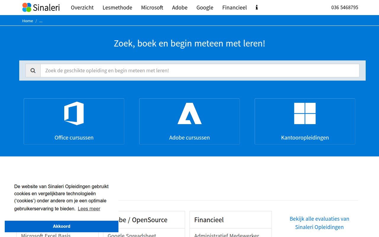 Screenshot van sinaleriopleidingen.nl
