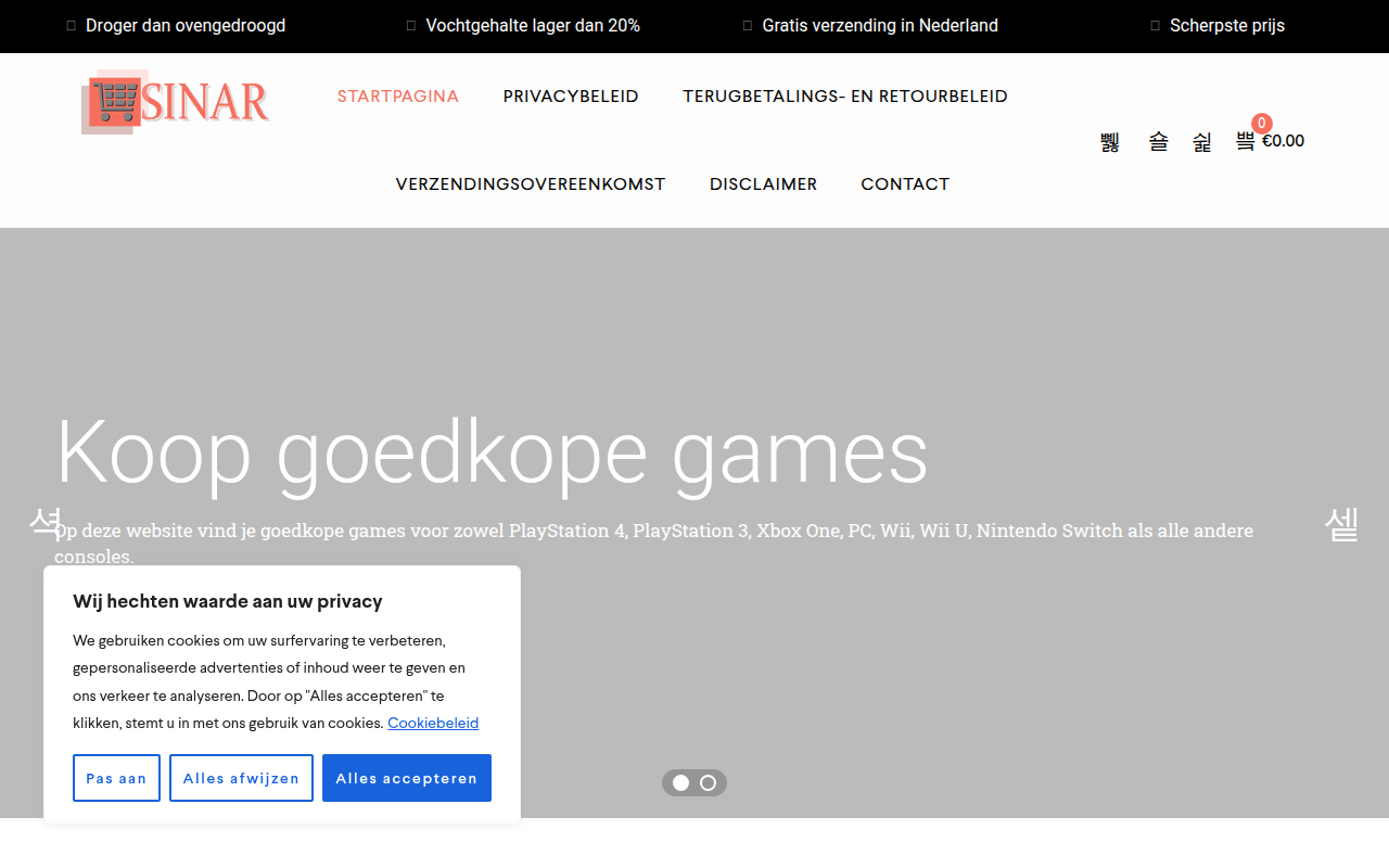 Screenshot van sinarbrand.com