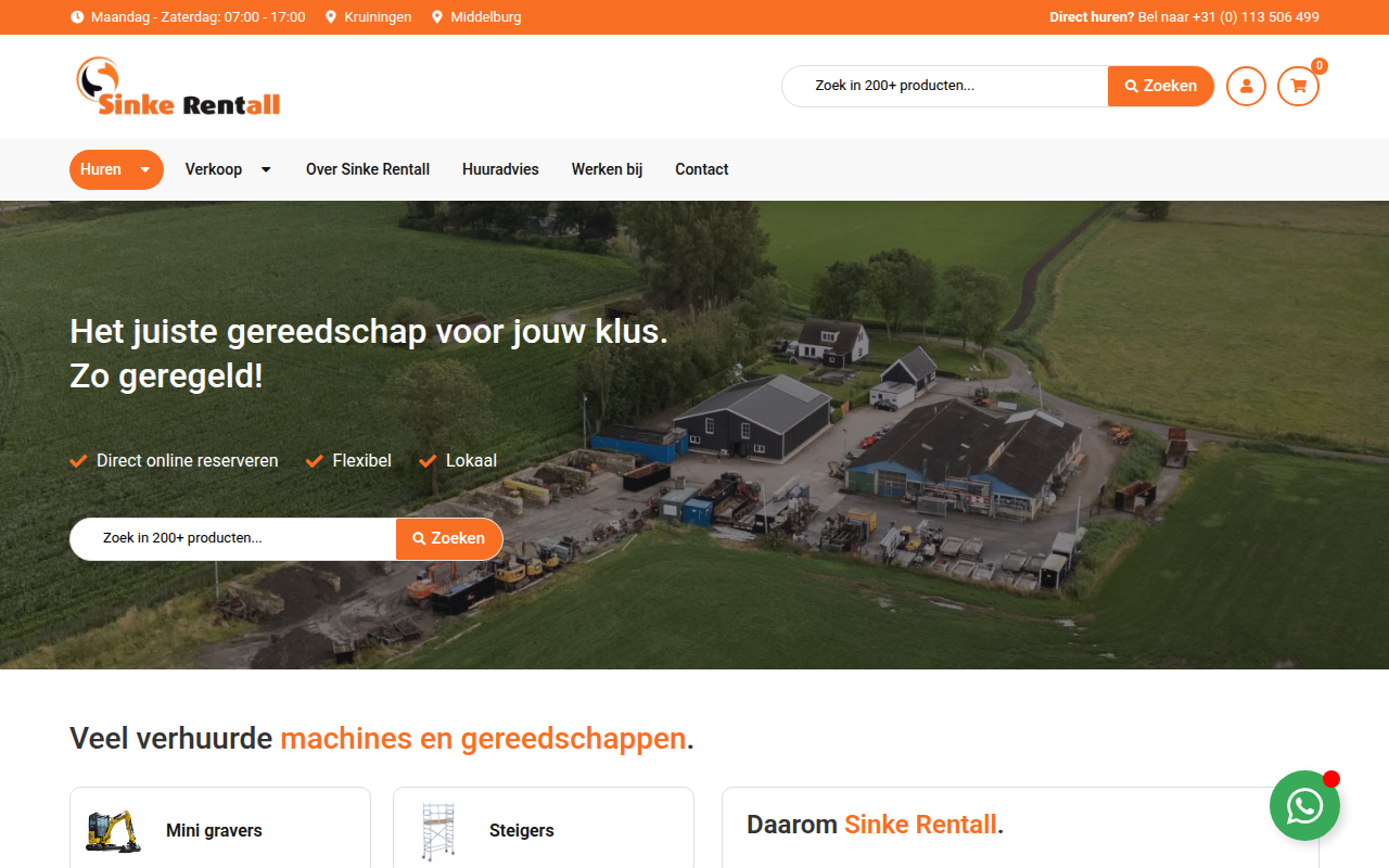 Screenshot van sinkerentall.nl