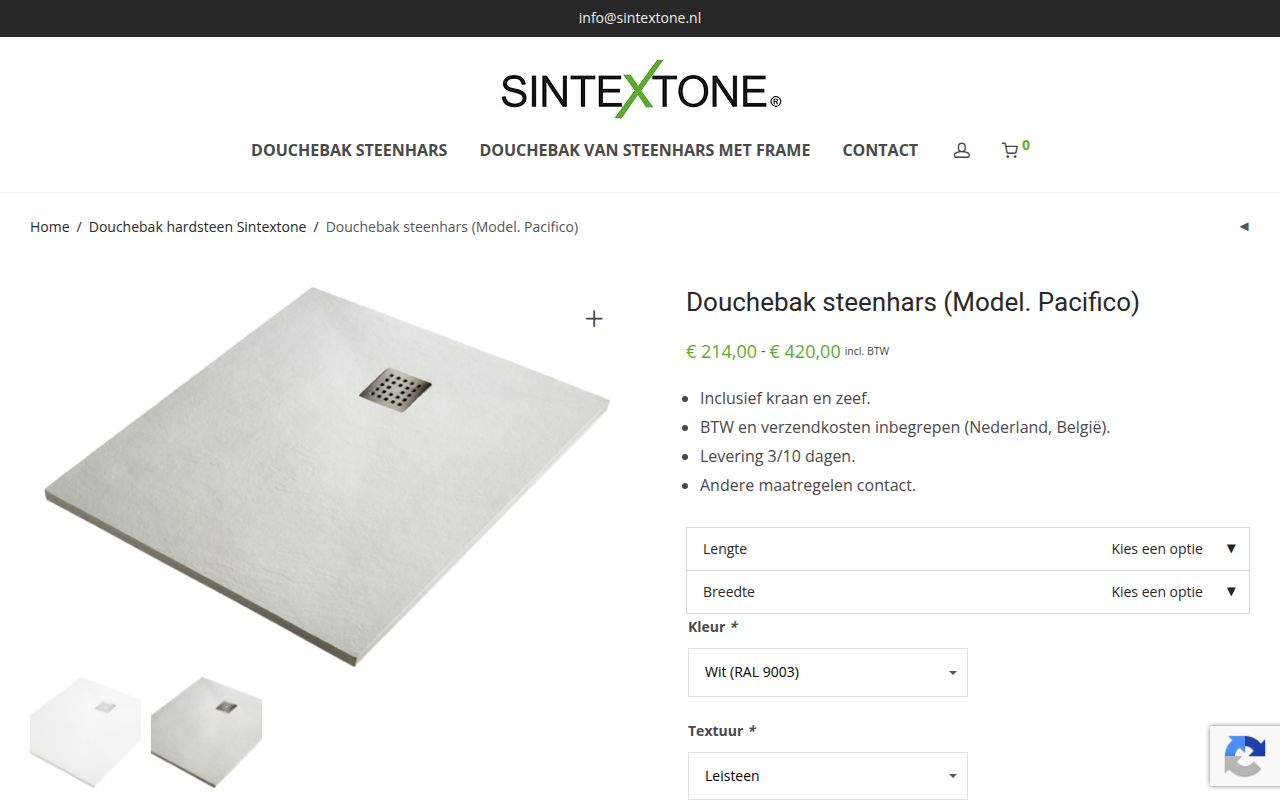Screenshot van sintextone.nl