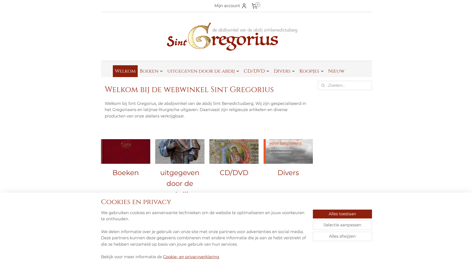 Screenshot van sintgregorius-abdijwinkel-benedictusberg.nl