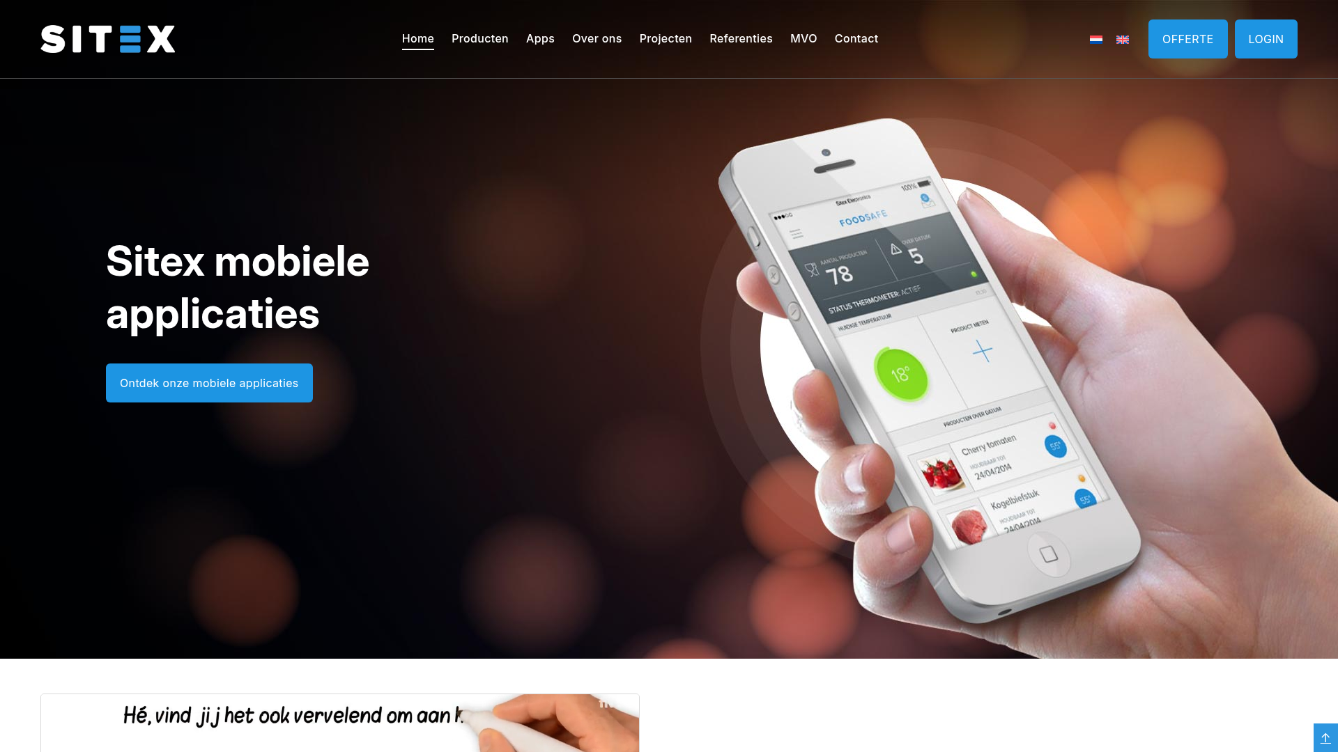 Screenshot van sitexelectronics.com