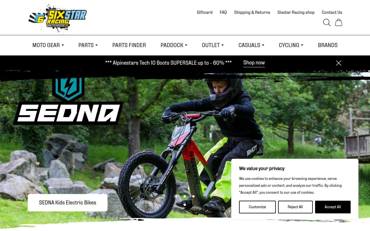 Screenshot van sixstarracing.com
