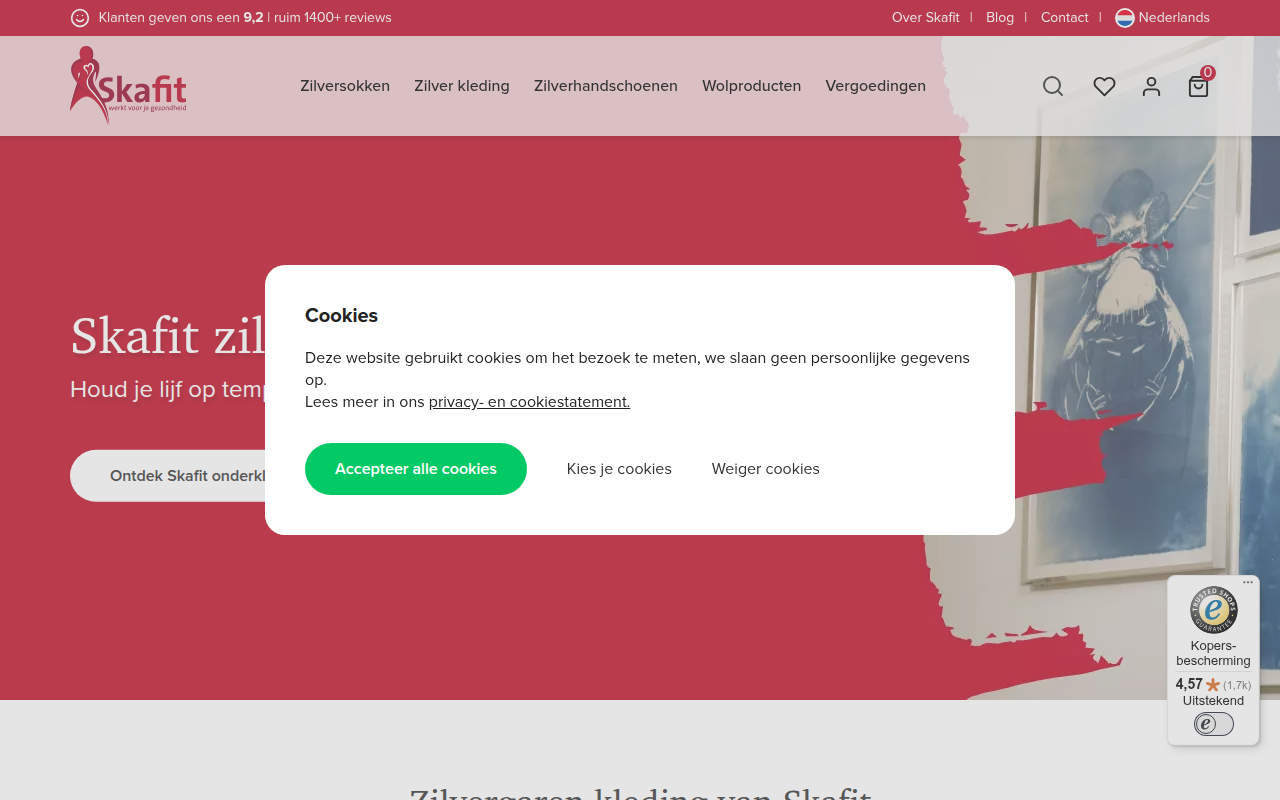Screenshot van skafit.nl