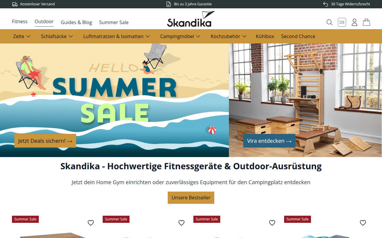 Screenshot van skandika.com
