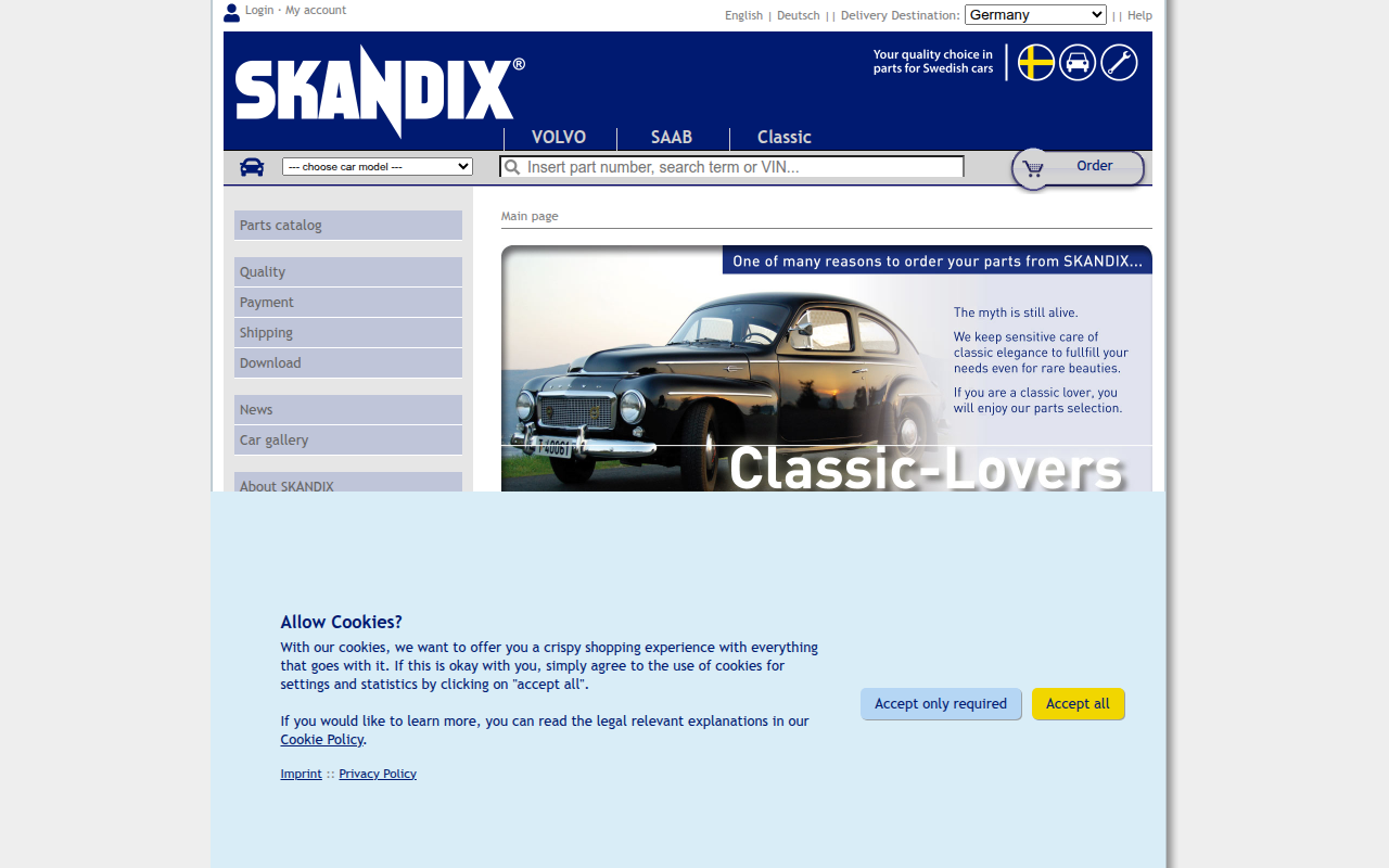 Screenshot van skandix.de