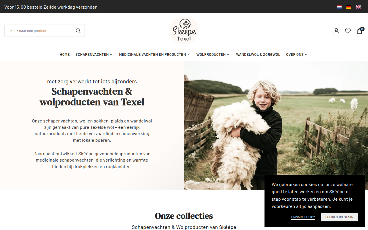 Screenshot van skeepe.nl