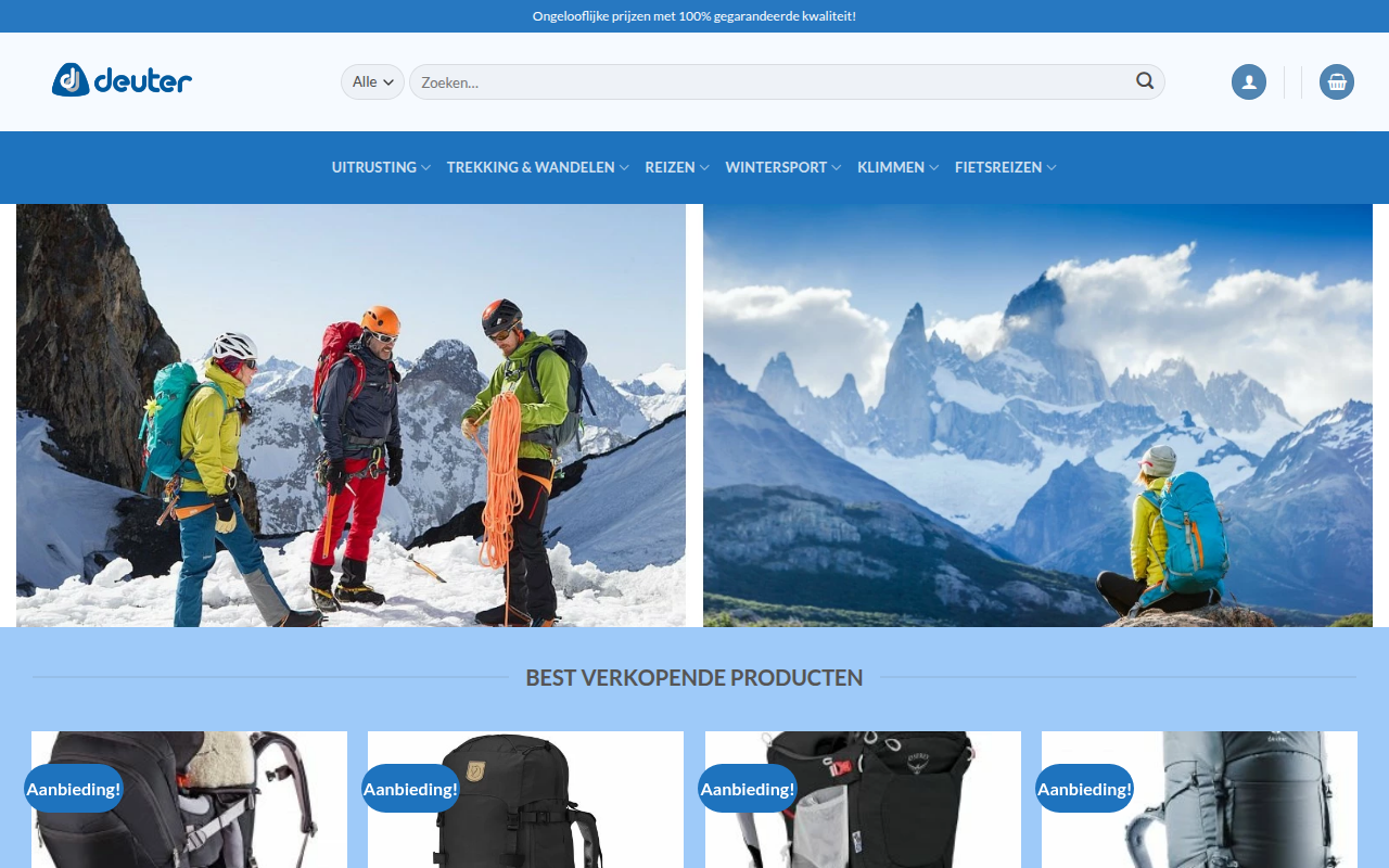 Screenshot van skibackpacksshop.com