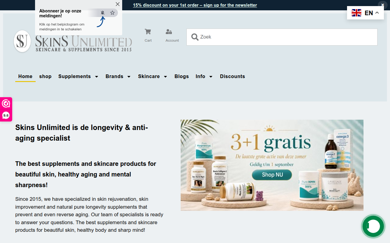 Screenshot van skinsunlimited.nl