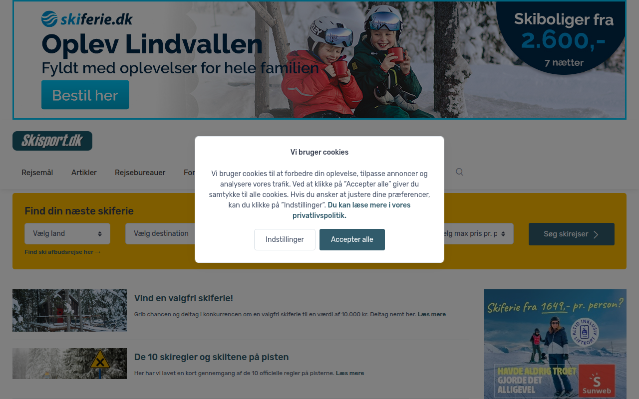 Screenshot van skisport.dk