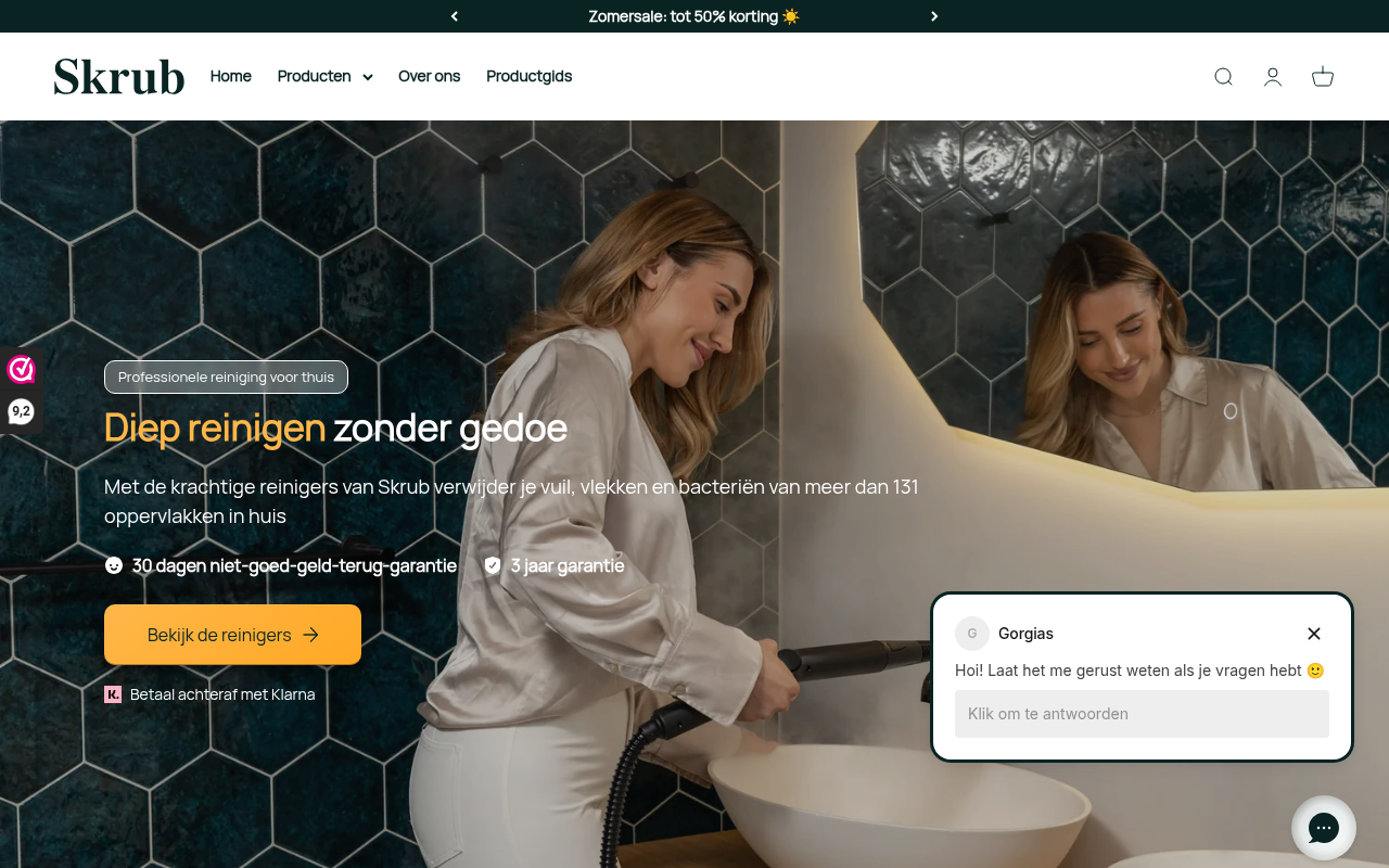 Screenshot van skrub.nl