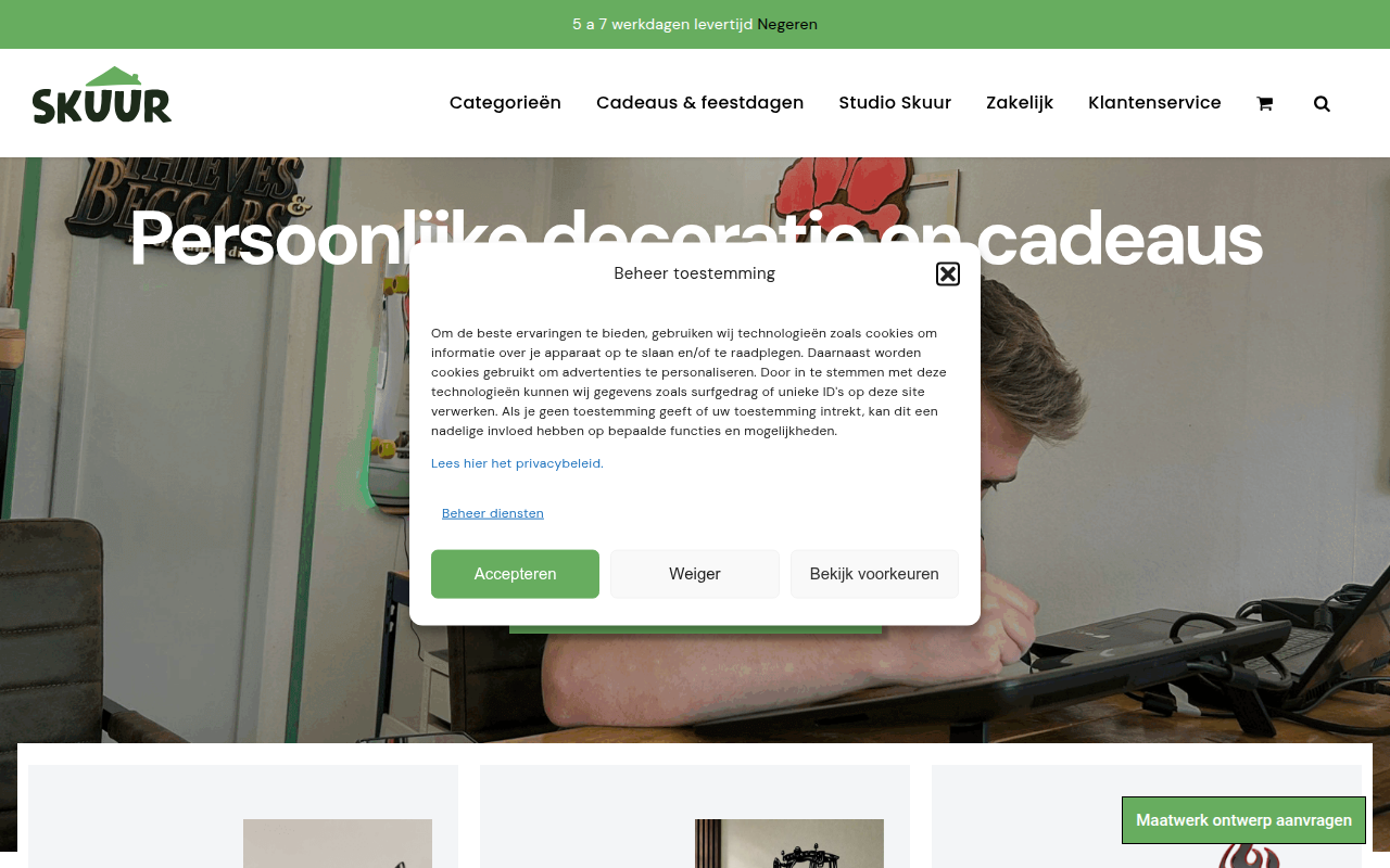 Screenshot van skuur.net