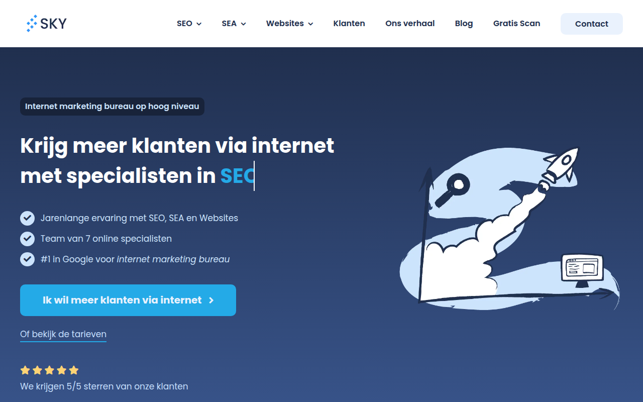 Screenshot van skyinternetmarketing.nl