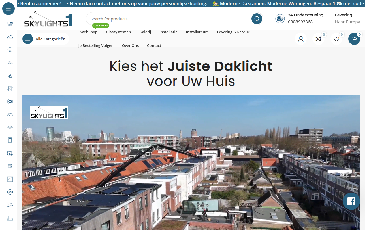Screenshot van skylights1.nl