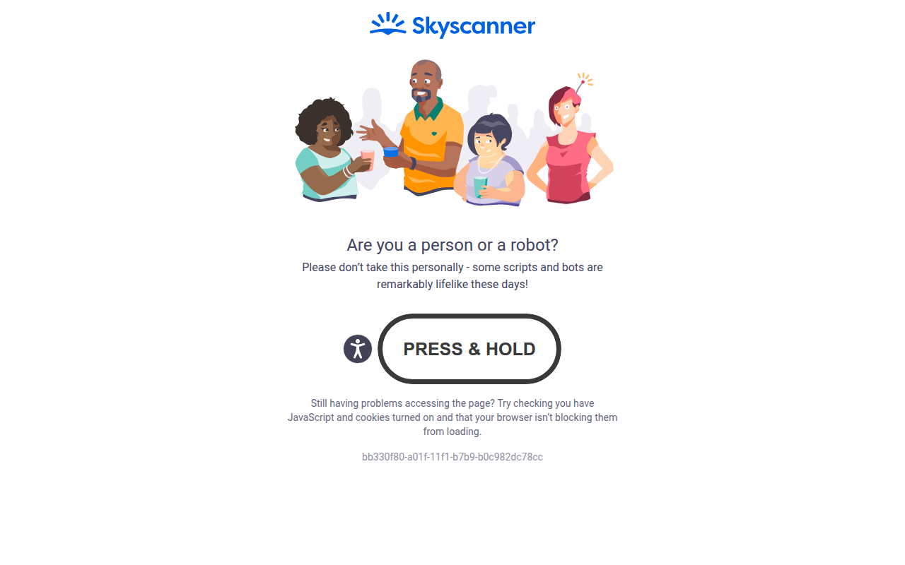 Screenshot van skyscanner.com