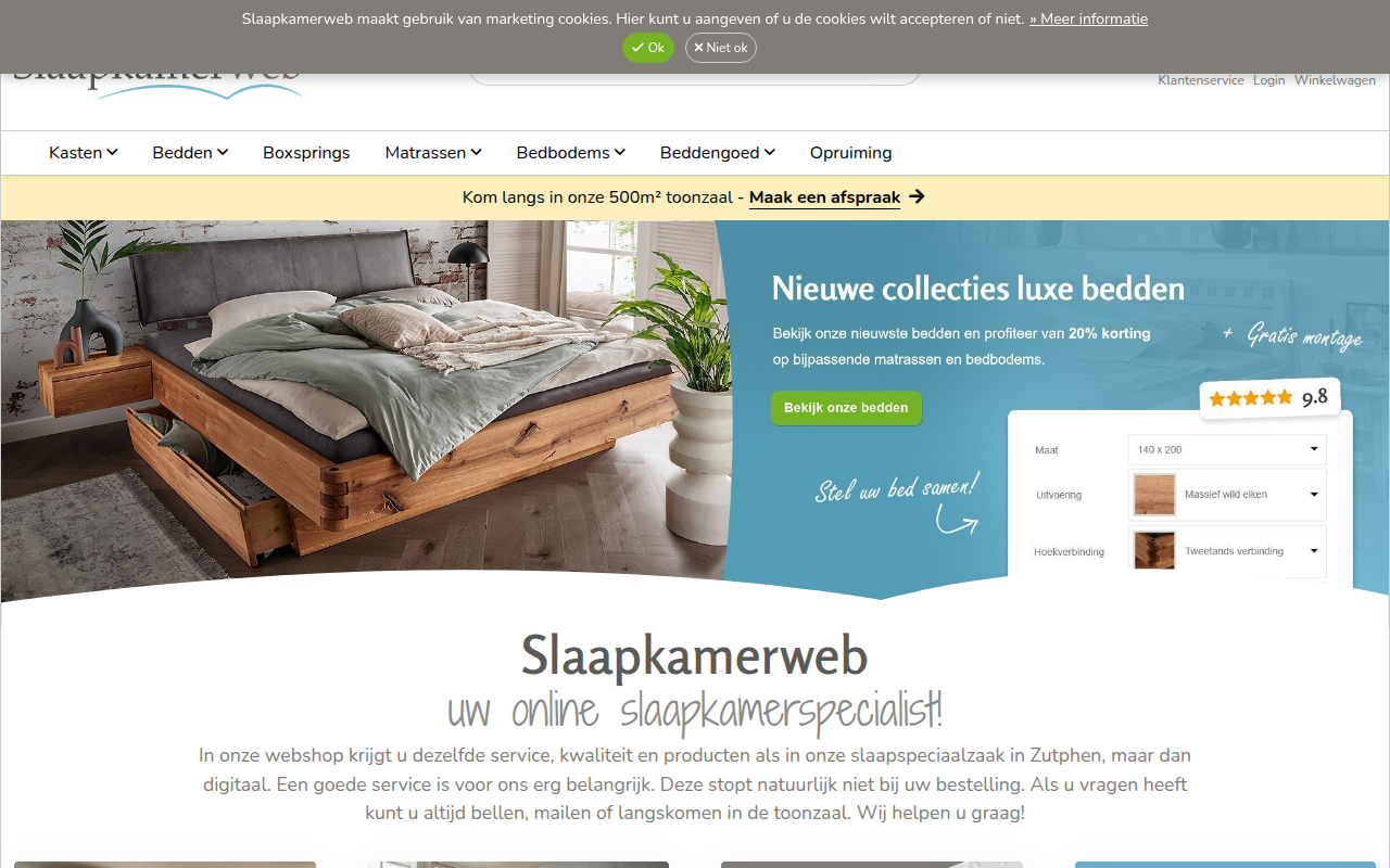 Screenshot van slaapkamerweb.nl