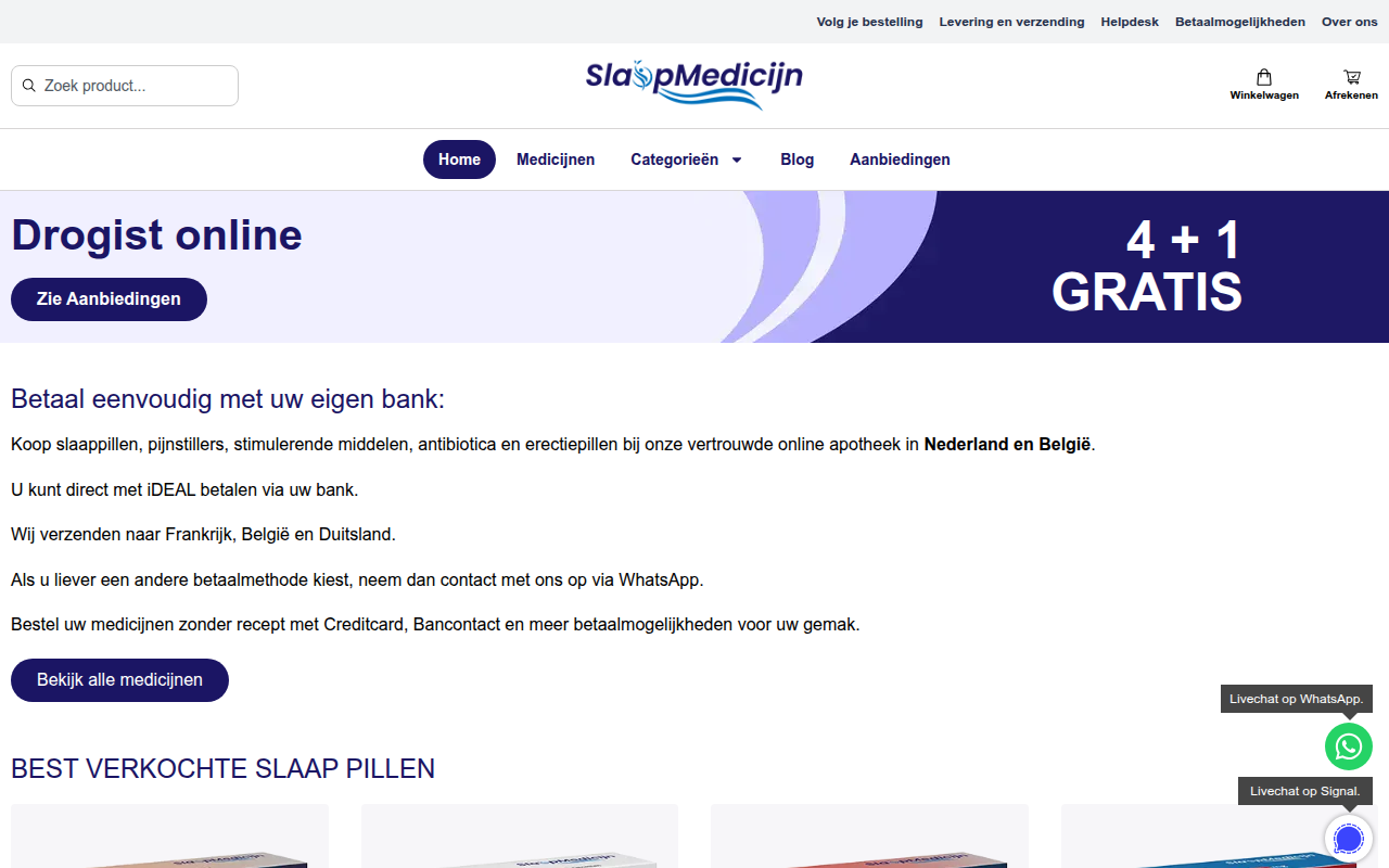 Screenshot van slaapmedicijn.net