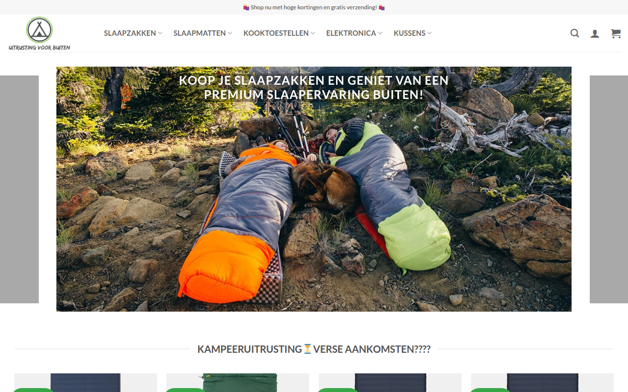 Screenshot van slaapzaknl.com