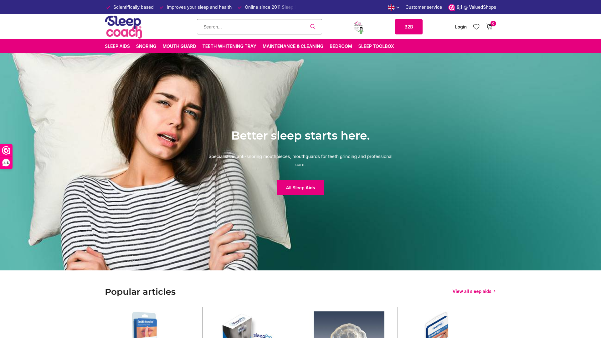Screenshot van sleep-coach.com