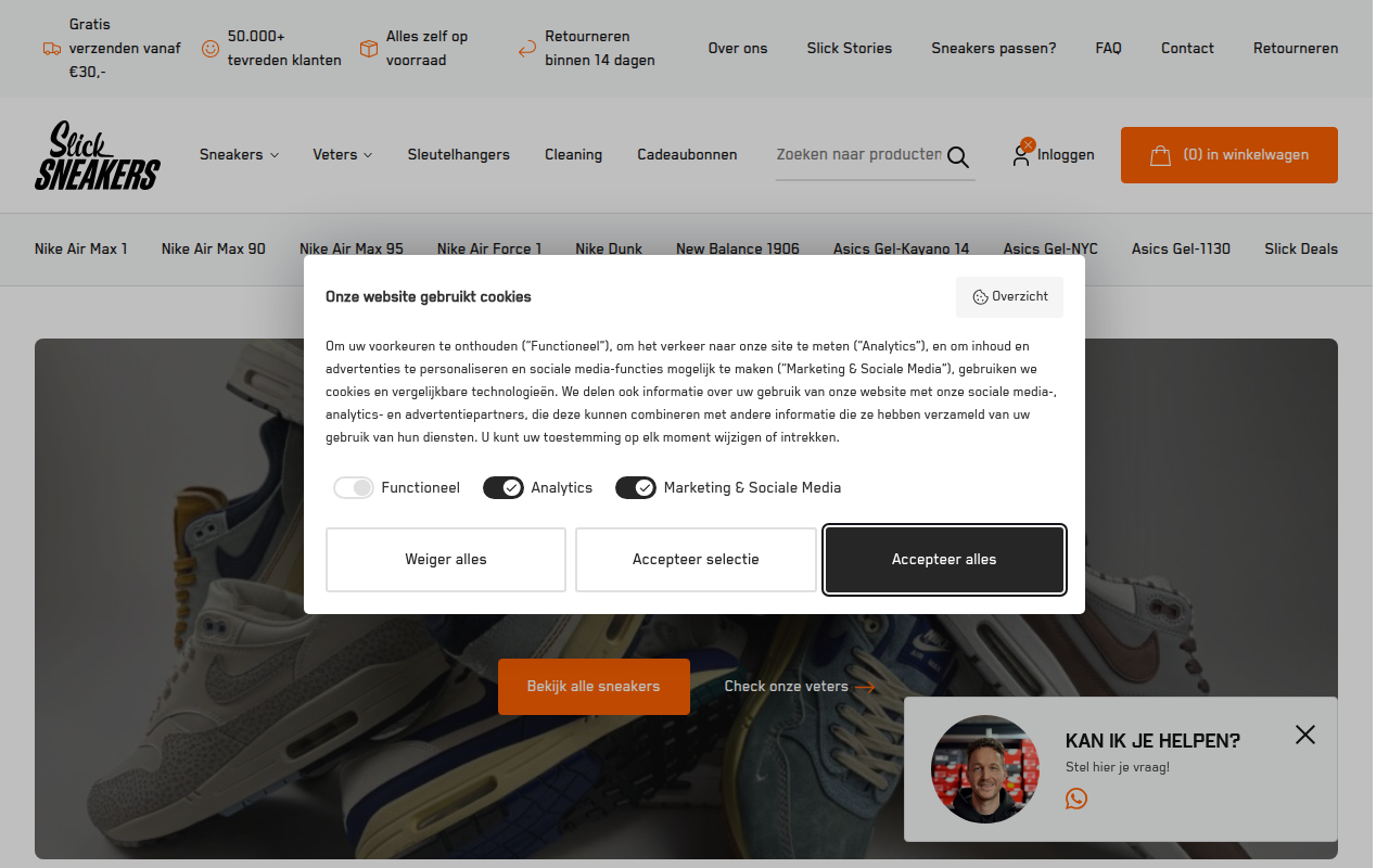 Screenshot van slick-sneakers.com